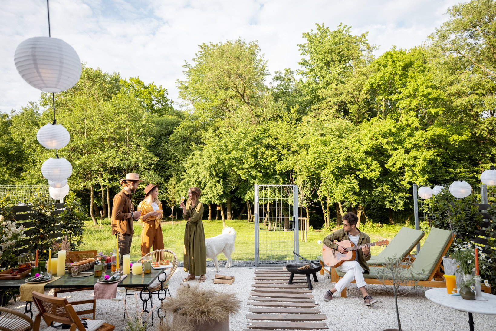 Friends at an Outdoor Gathering